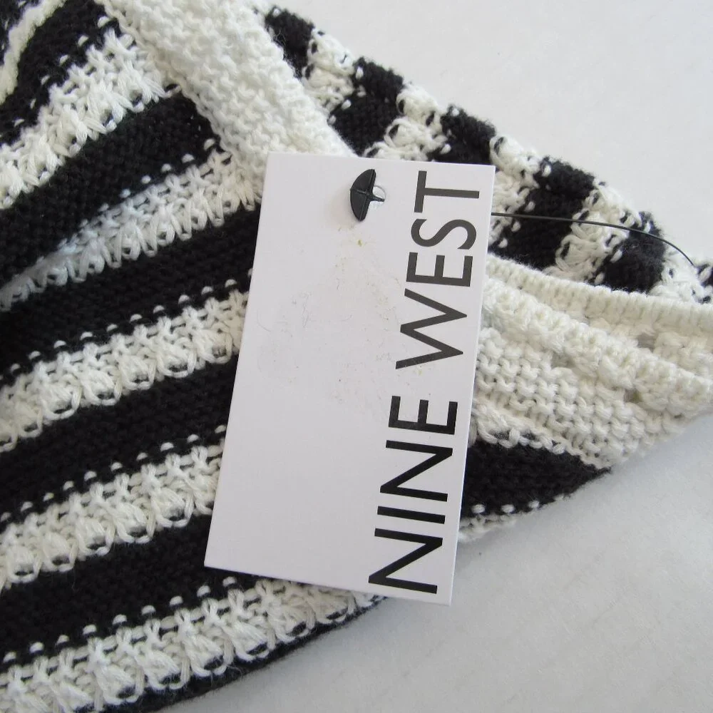 Nine West Womens Plus Sleeveless Crochet Striped Belted Maxi Dress Size XXL NWT - Picture 4 of 5